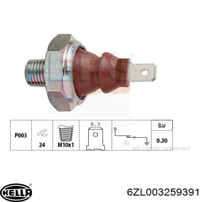 Датчик давления масла 6ZL003259391 HELLA
