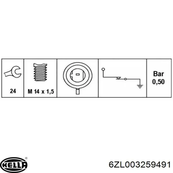 6ZL003259-491 HELLA датчик давления масла