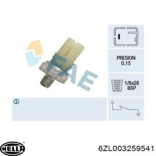 Датчик давления масла 6ZL003259541 HELLA