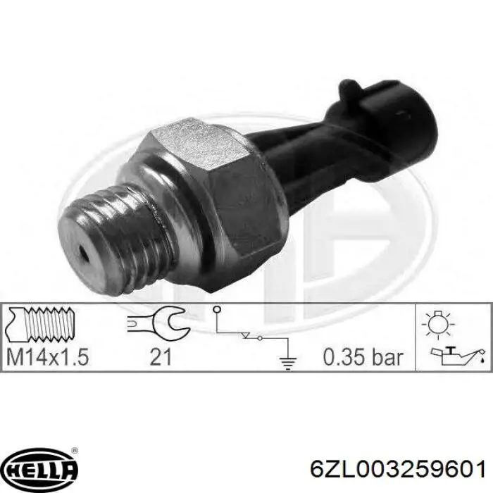 Датчик давления масла двигателя HELLA 6ZL003259601
