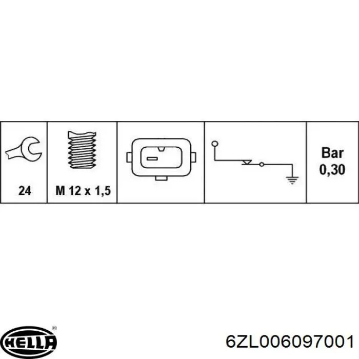 Датчик давления масла двигателя HELLA 6ZL006097001