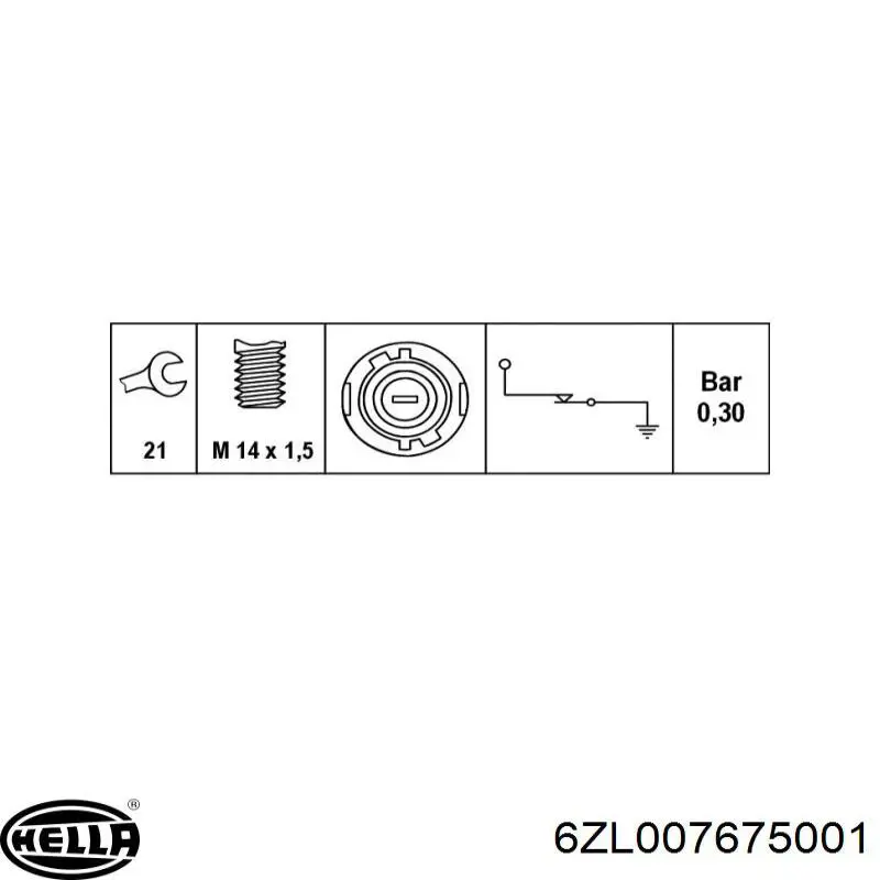 Датчик давления масла 6ZL007675001 HELLA