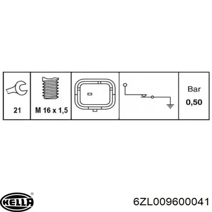 Купить 6ZL009600041 HELLA Датчик давления масла
