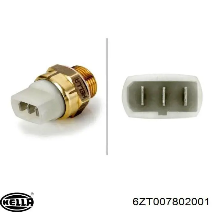 Sensor, temperatura del refrigerante (encendido el ventilador del radiador) 6ZT007802001 HELLA