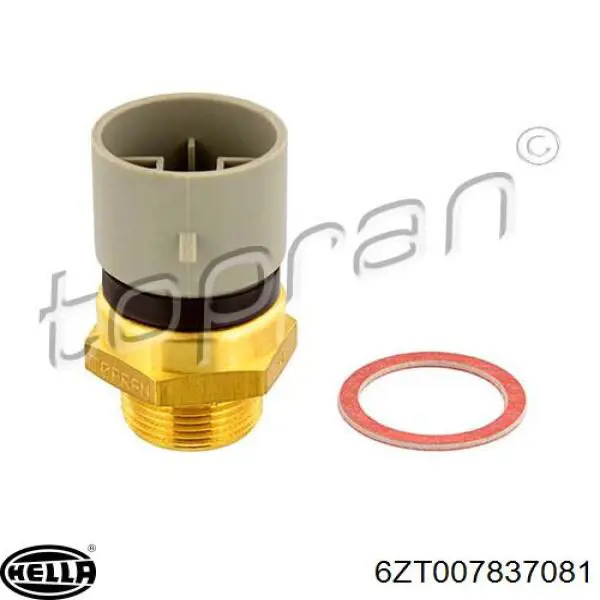 Sensor, temperatura del refrigerante (encendido el ventilador del radiador) 6ZT007837081 HELLA