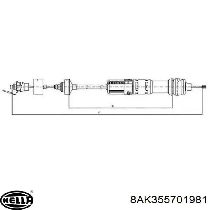 8AK355701981 HELLA Трос сцепления