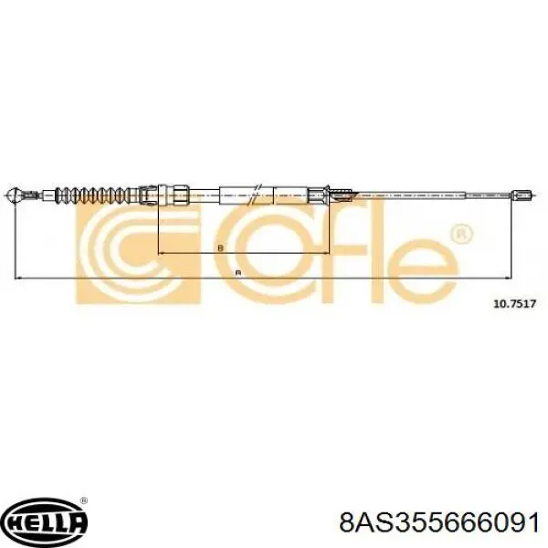 Купить 8AS355666091 HELLA Тормоз стояночный