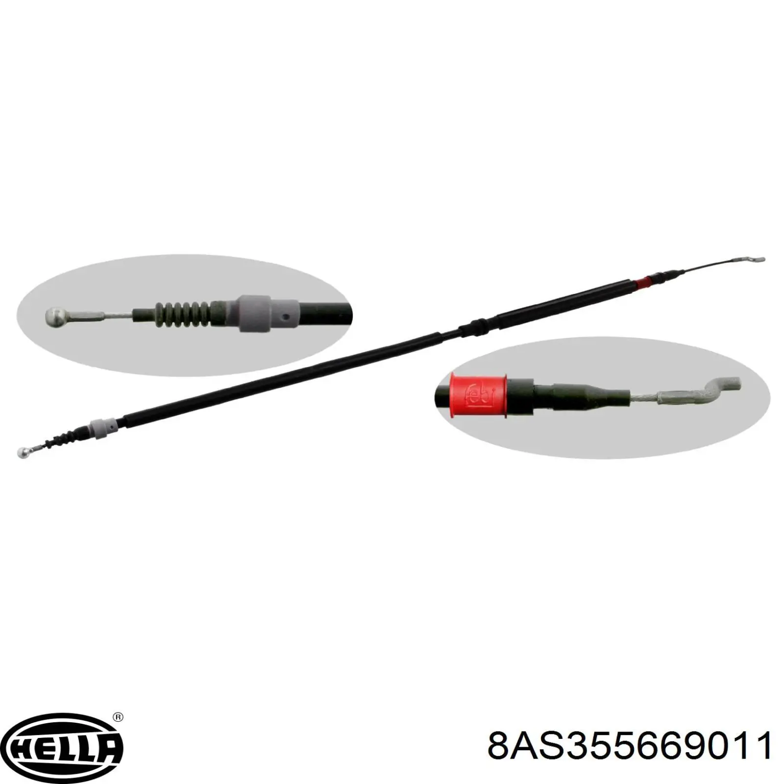 Задний трос ручника HELLA 8AS355669011 цена, от 8.59 USD