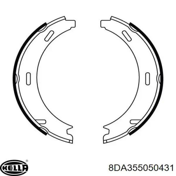 Колодки стояночного тормоза HELLA 8DA355050431