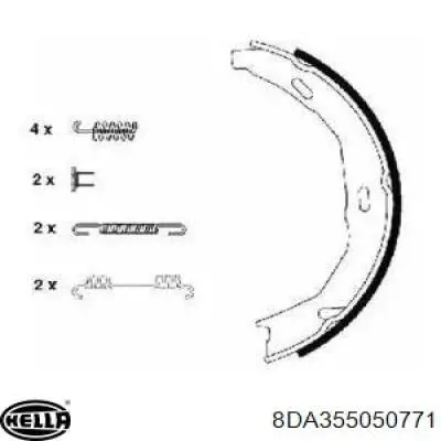 8DA 355 050-771 HELLA колодки ручника (стояночного тормоза)