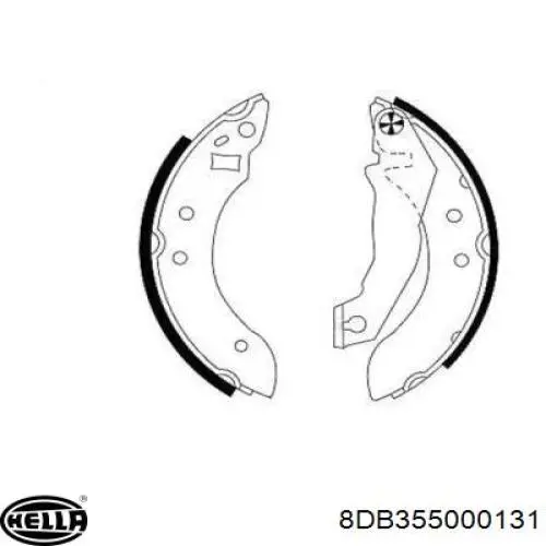 Задние барабанные колодки 8DB355000131 HELLA