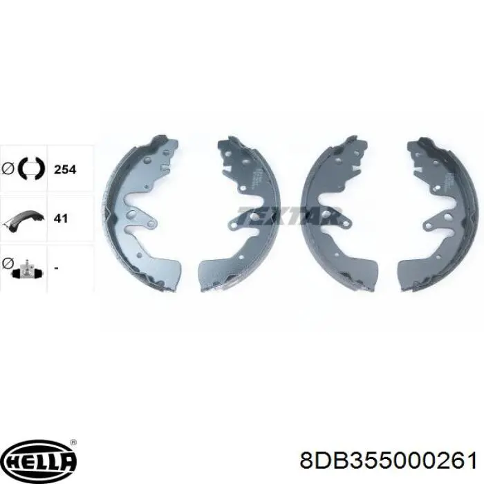 Задние барабанные колодки 8DB355000261 HELLA