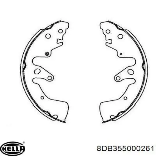 Барабанные колодки HELLA 8DB355000261