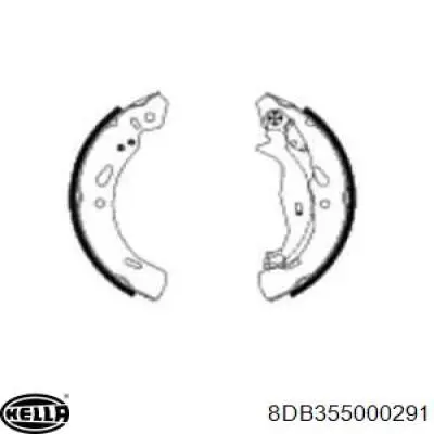 Задние барабанные колодки 8DB355000291 HELLA