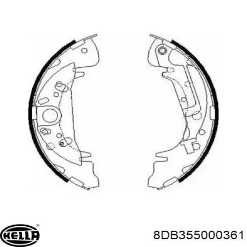 Колодки ручника 8DB355000361 HELLA