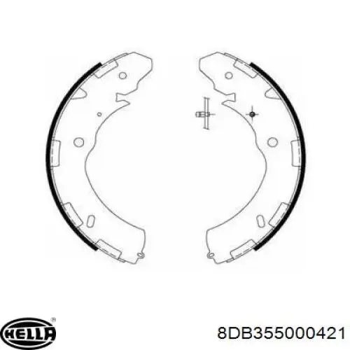 Задние барабанные колодки 8DB355000421 HELLA