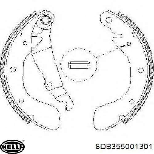 Колодки гальмові задні, барабанні 8DB355001301 HELLA