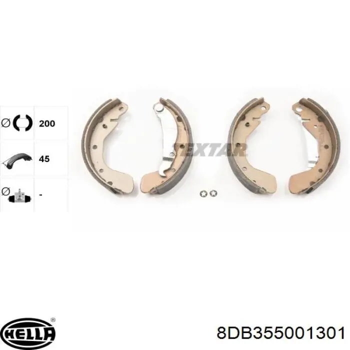 Колодки гальмові задні, барабанні 8DB355001301 HELLA