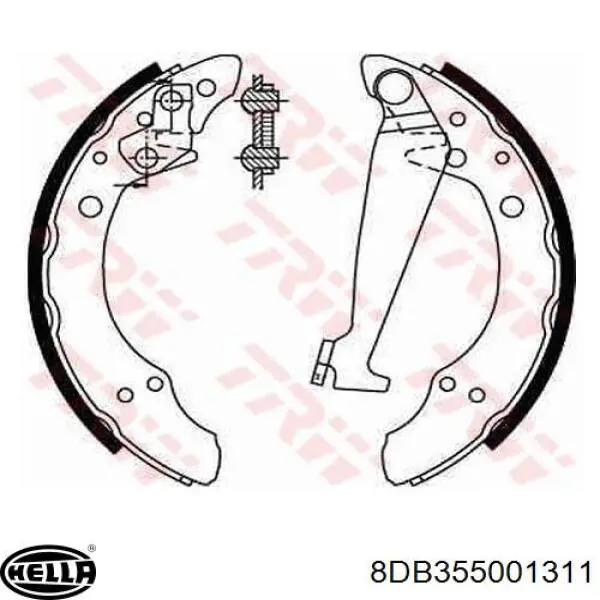 Колодки тормозные задние барабанные HELLA 8DB355001311