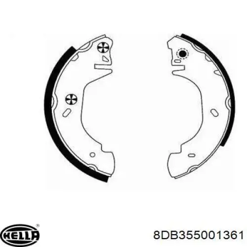 Задние барабанные колодки 8DB355001361 HELLA