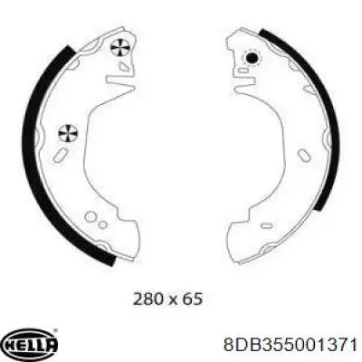 Задние барабанные колодки 8DB355001371 HELLA