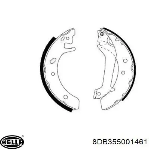 8DB355001461 HELLA колодки тормозные задние барабанные