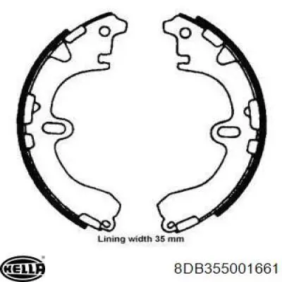 Задние барабанные колодки 8DB355001661 HELLA