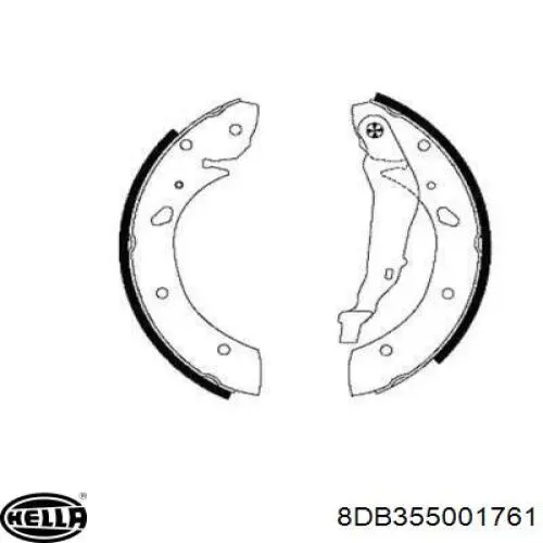 Задние барабанные колодки 8DB355001761 HELLA