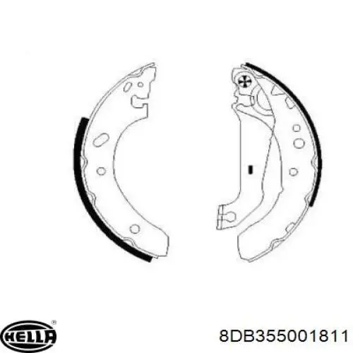 Задние барабанные колодки 8DB355001811 HELLA