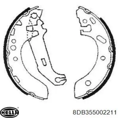 Задние барабанные колодки 8DB355002211 HELLA