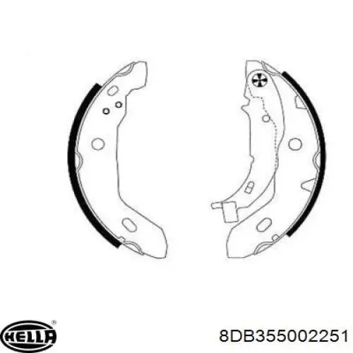 Задние барабанные колодки 8DB355002251 HELLA