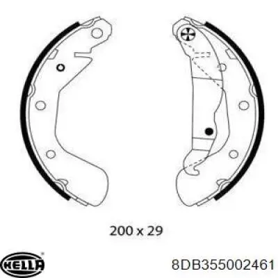 Колодки тормозные задние барабанные HELLA 8DB355002461