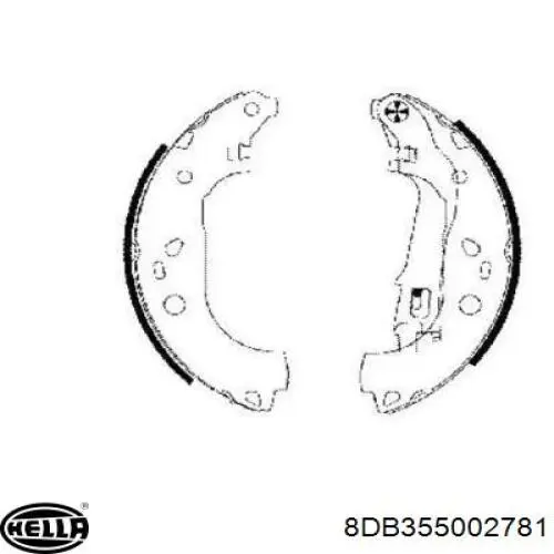 Задние барабанные колодки 8DB355002781 HELLA