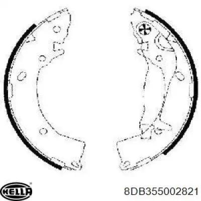 Задние барабанные колодки 8DB355002821 HELLA