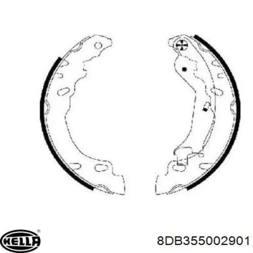 Задние барабанные колодки 8DB355002901 HELLA