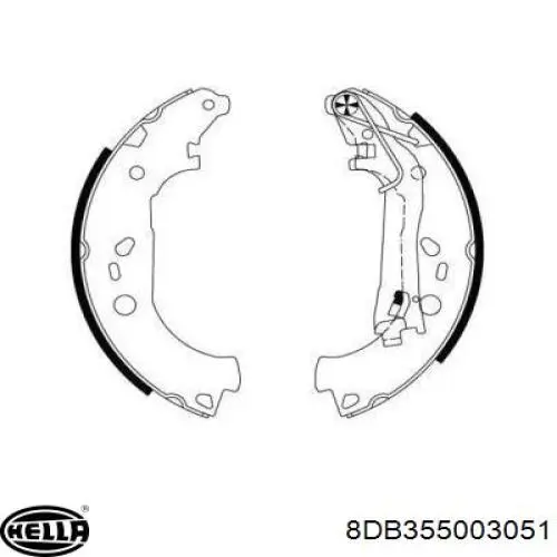 Задние барабанные колодки 8DB355003051 HELLA