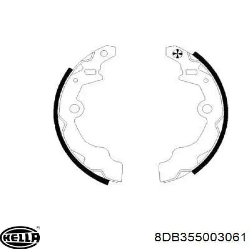 Задние барабанные колодки 8DB355003061 HELLA