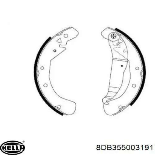 Задние барабанные колодки 8DB355003191 HELLA