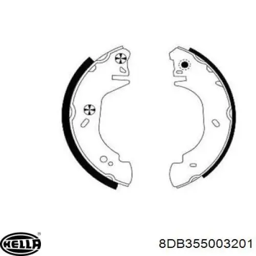 Задние барабанные колодки 8DB355003201 HELLA