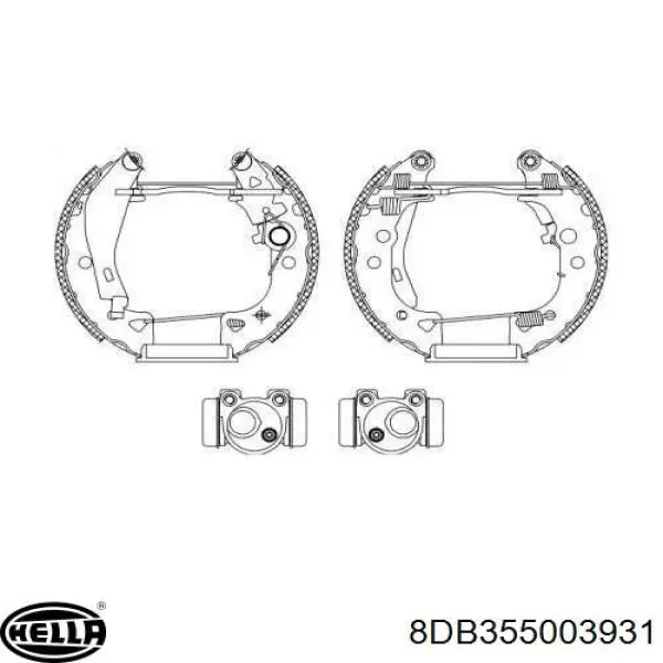 Задние барабанные колодки 8DB355003931 HELLA