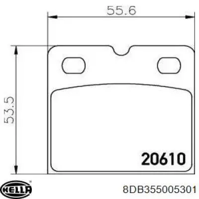 Задние тормозные колодки 8DB355005301 HELLA