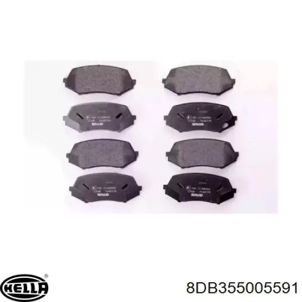 Передние тормозные колодки 8DB355005591 HELLA