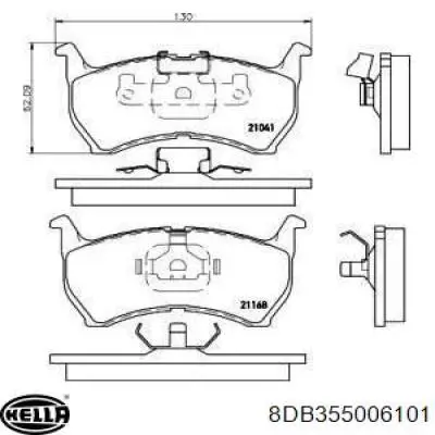 Передние тормозные колодки 8DB355006101 HELLA