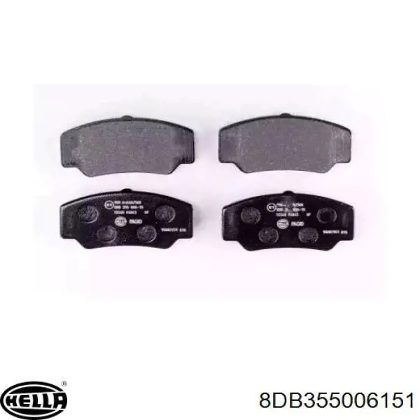 Передние тормозные колодки 8DB355006151 HELLA