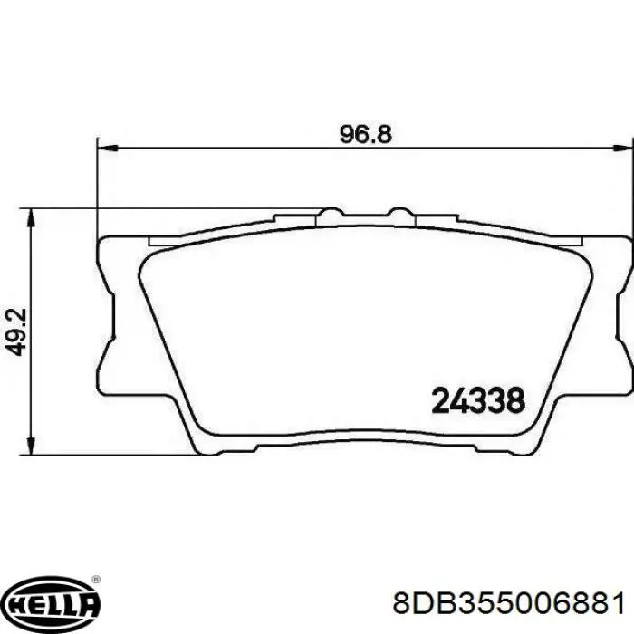 Задние тормозные колодки 8DB355006881 HELLA