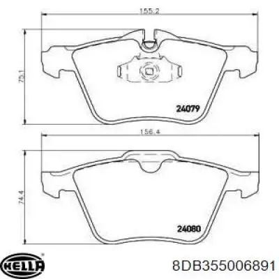 Pastillas de freno delanteras 8DB355006891 HELLA
