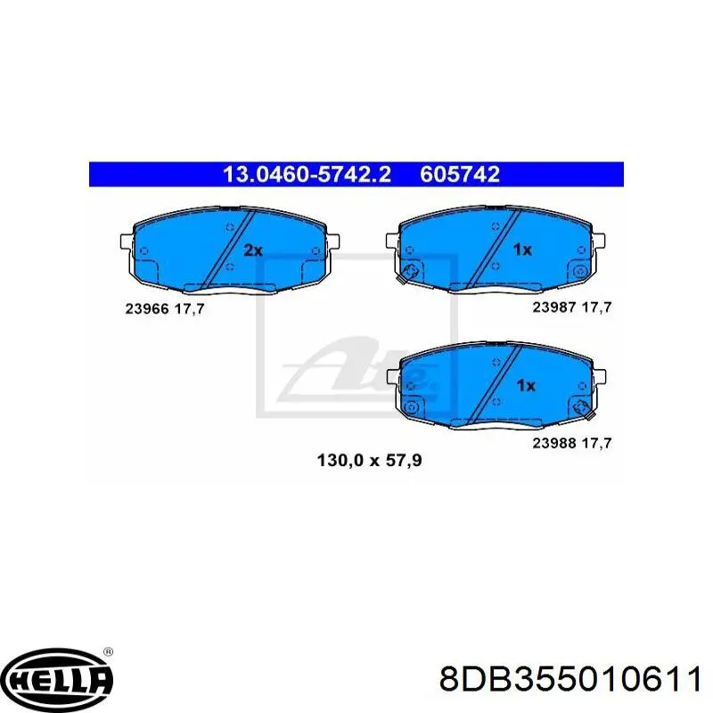 Колодки HELLA 8DB355010611 цена, от 14.11 USD