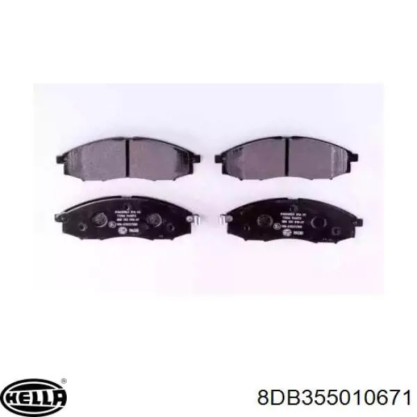 Передние тормозные колодки 8DB355010671 HELLA