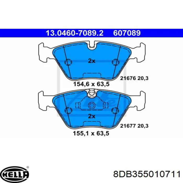 Купить 8DB355010711 HELLA Колодки тормозные