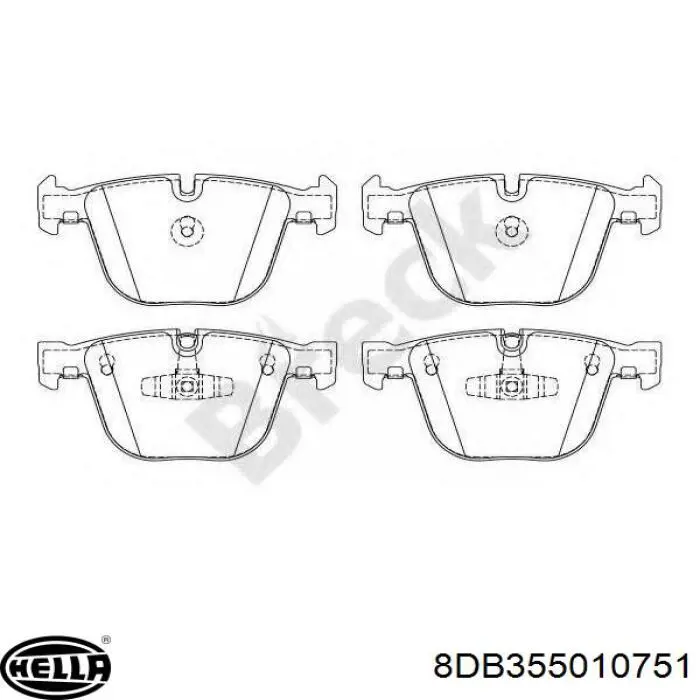 Задние тормозные колодки 8DB355010751 HELLA